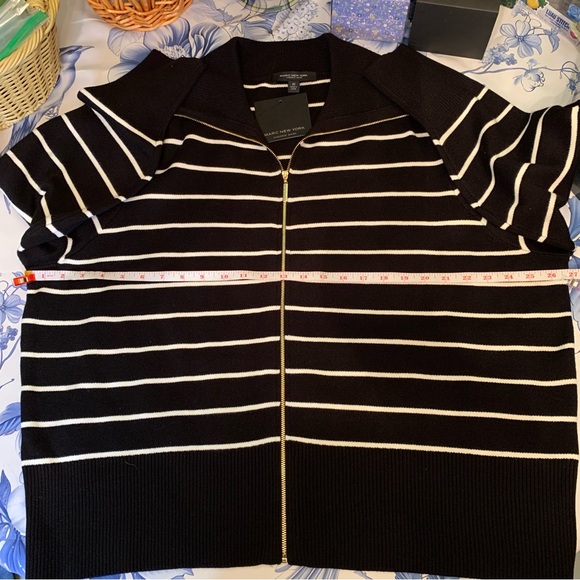 ❤️Price Drop❤️Marc New York Black and White Zippered Sweater Jacket (NWT) - Picture 9 of 14